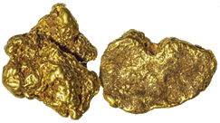 two gold nuggets